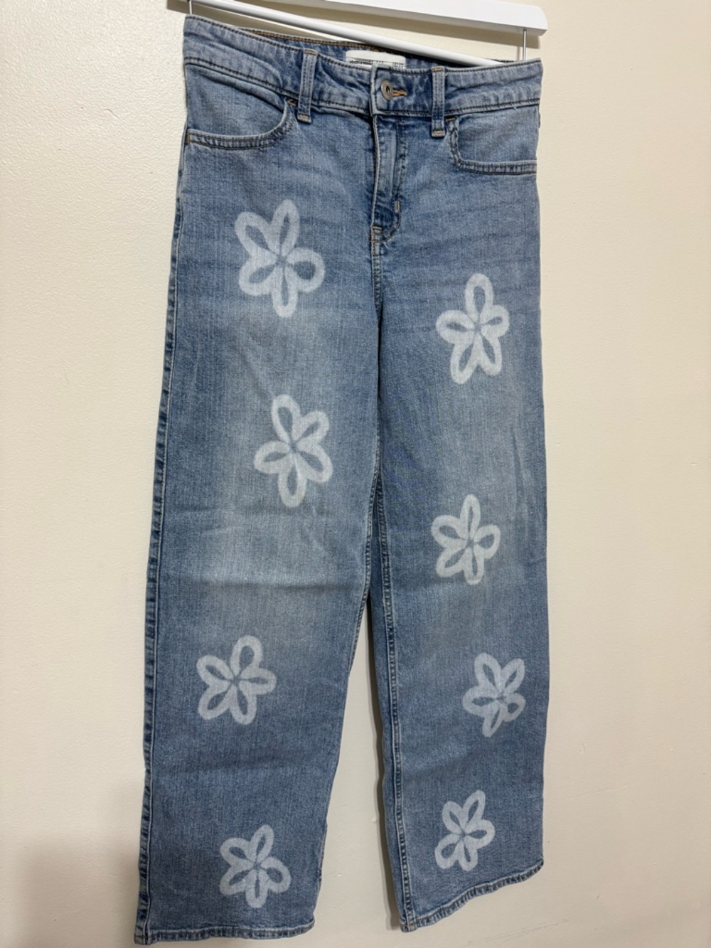 abercrombie kids Light Blue Floral-Print Straight Leg Jeans